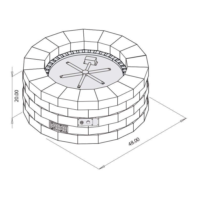 Grand Gas Fire Ring Kit Rockwood, Outdoor Fire Pit Height
